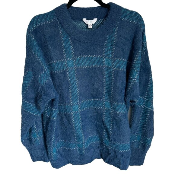 Time & Tru Sweaters - Time & Tru Sweater Size 1X Blue Multi Long Sleeves Crewneck Sweater. NWT